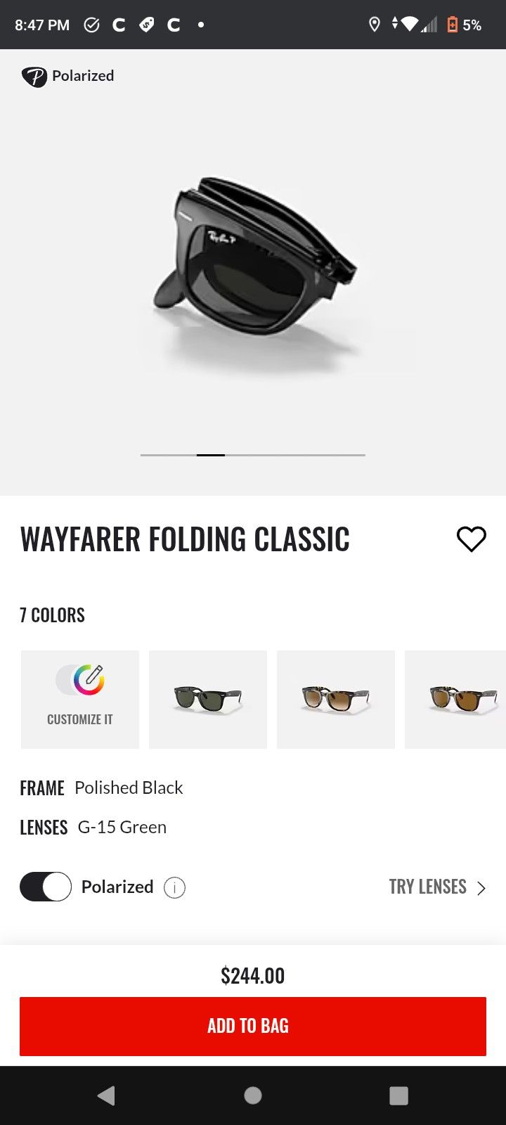 Ray Ban Classic G-15