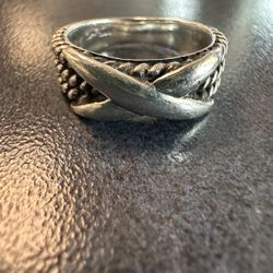 925 Silver Cable Ring . Size 7 . Used