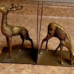 Brass Book Ends..Buck And Doe 