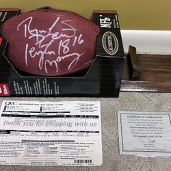 Peyton Manning and Ryan Leaf Dual Autographed Football With COA