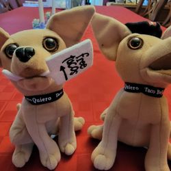 Set Of Two Vintage Taco Bell Dogs 