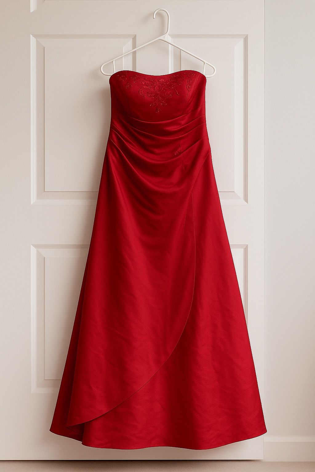 Size 8 Formal Dress (Red) size 8, David’s Bridal