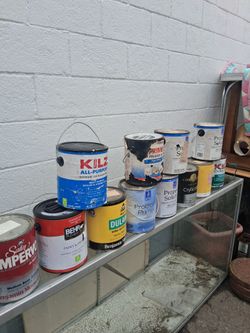 1 gallon buckets of paint $5 each