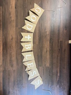 Burlap Banner God Bless