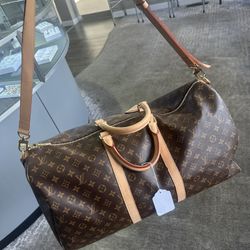 Louis Vuitton Keep All Duffle w/ Lock Key & Strap