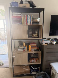 Modern Bookcase / Bookshelf – Metal & Wood