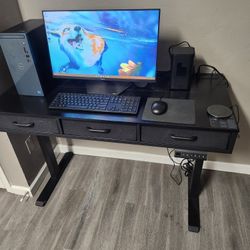 Standing Desk With Outlets, Drawers,  And USB A Ports