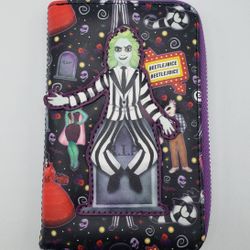 Loungefly Warner Brothers Tim Burton Beetlejuice Icons AOP Zip Around Wallet