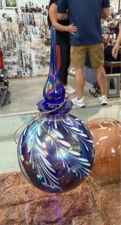 Vintage Hand Blown Glass Perfume Bottle