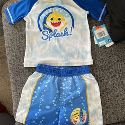 Boy Rash Guard And Swim Trunks 
