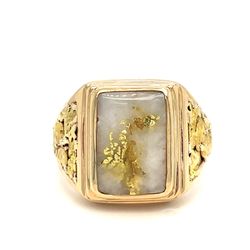 14Kt Yellow Gold Agate Ring 19.90g Size 12.5 I-1423