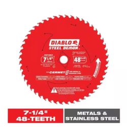 Diablo 7-1/4in. x 48-Teeth Steel Demon Cermet II Saw Blade for Medium Metal
