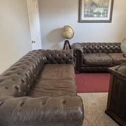 Genuine chesterfield  leather set