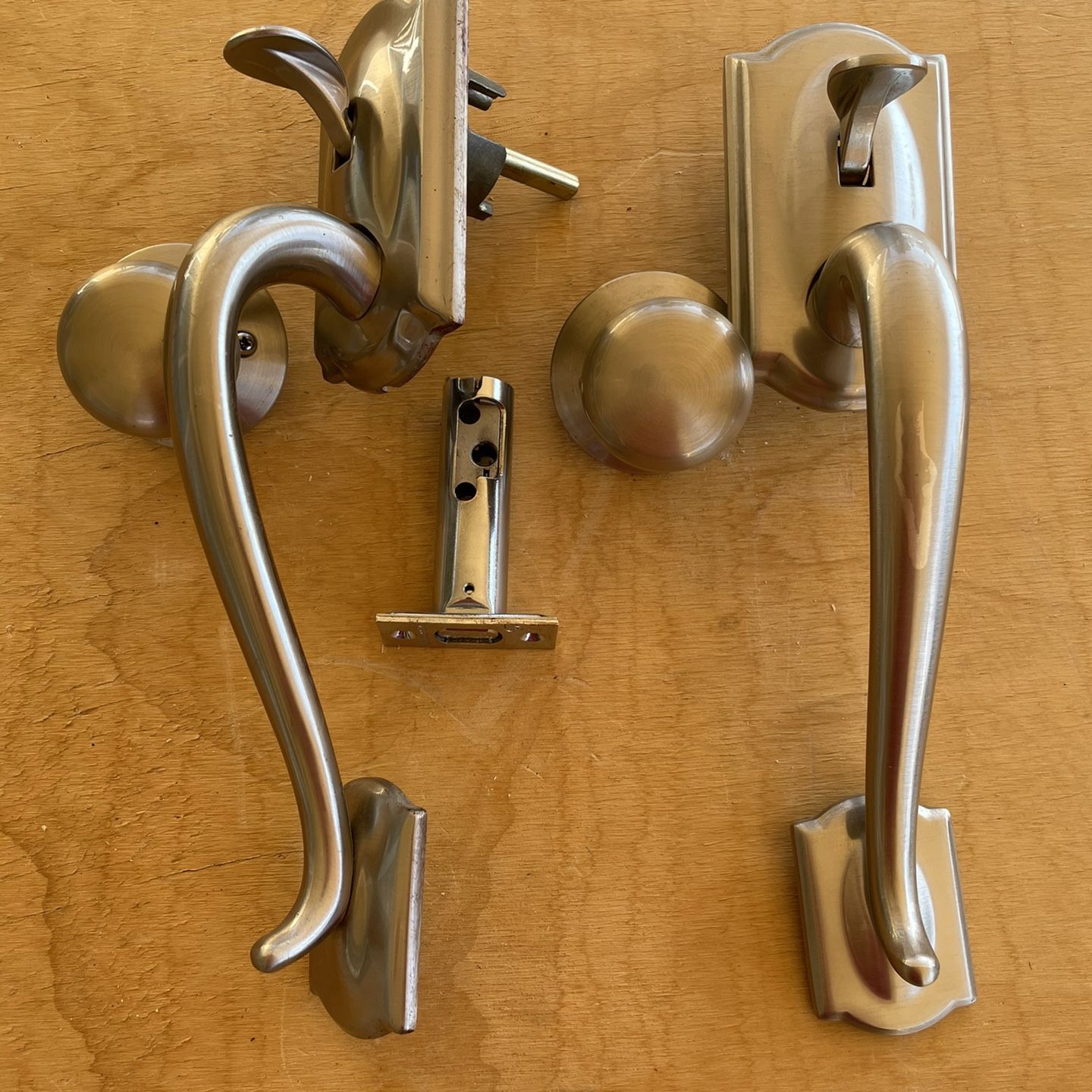 Satin Nickle Entry Door Handles  FREE