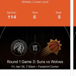 Phoenix Suns Vs Timberwolves W Conf 1st Rnd Game Friday April 26th