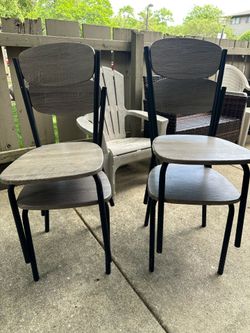Set of 4 Modern Gray Dining Chairs – Must Pick Up Today by 6 PM