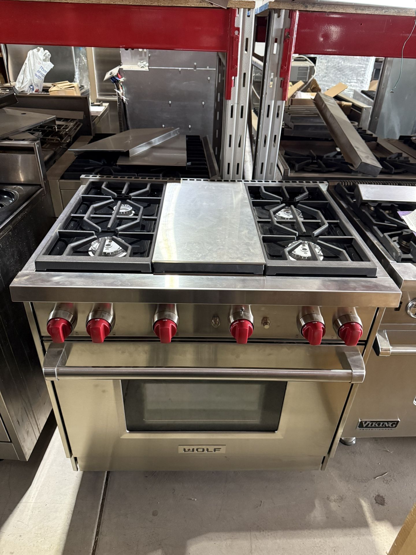 Wolf 36”Wide All Gas Range Stove In Stainless Steel