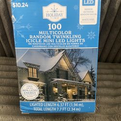 LED 100 Multi Color Random Twinkling Icicle Mini Lights NEW 