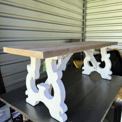 White Wood Table $75
