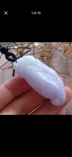 Lavender Wealth Dragon Certificate Jadeite Jade Pendant