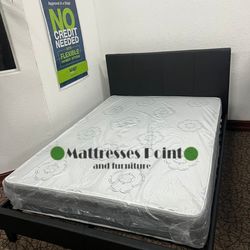 BED FRAME FULL SIZE AND MATTRESS🆕 OFFER TIME LIMITED 👈