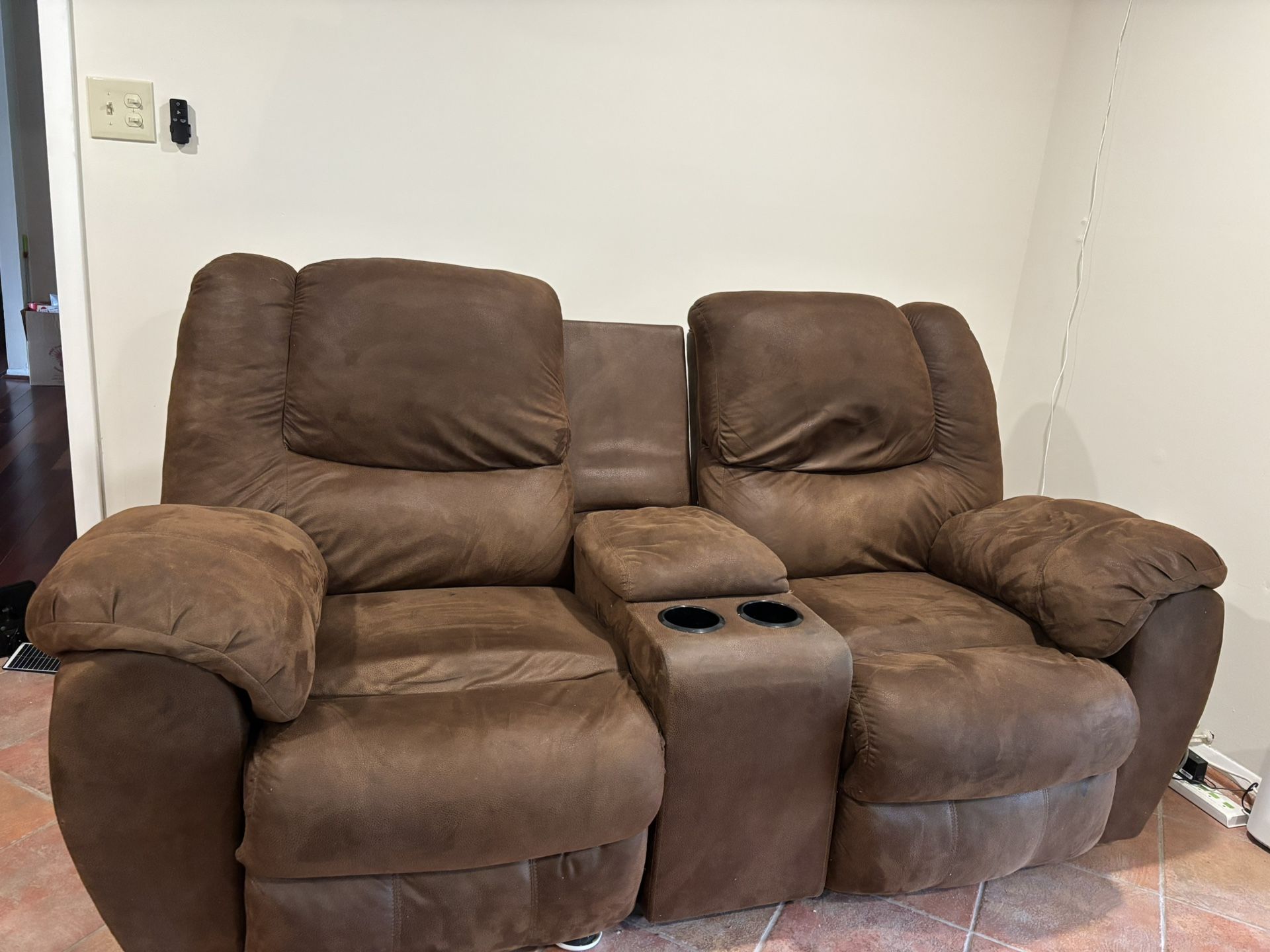  Brown Electric Two Seater Recliner 