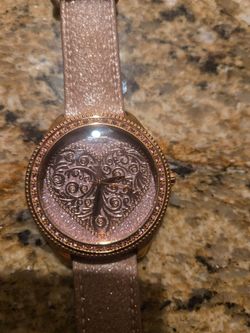 Rose Gold Women's Watch with Crystal Bezel