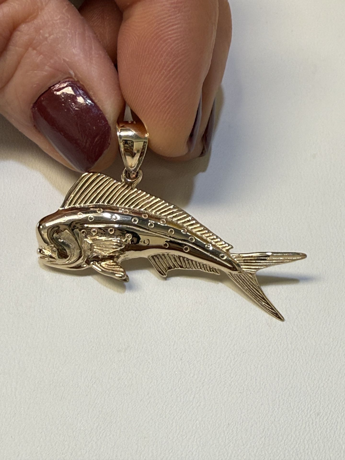 Yellow Gold Mahi Mahi Pendant