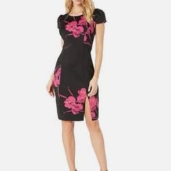 Betsey Johnson Black Pink Floral Sheath Dress - NWT