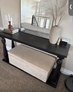 Black wood sofa table
