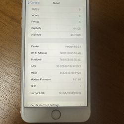 iphone 6S Plus 64gb Unlocked 