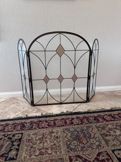 Glass & Lead Fireplace Shield