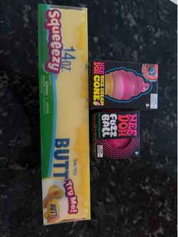 Needoh Fuzz Ball, Nice Cream Cone, Squeeezy Butter