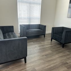 Calais Grey 3 Piece  Sofa Set 