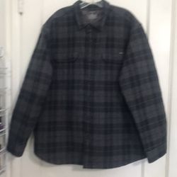 ✔️Eddie Bauer Men's Dark Gray Plaid Button-Up Jacket 🧔🏻‍♂️