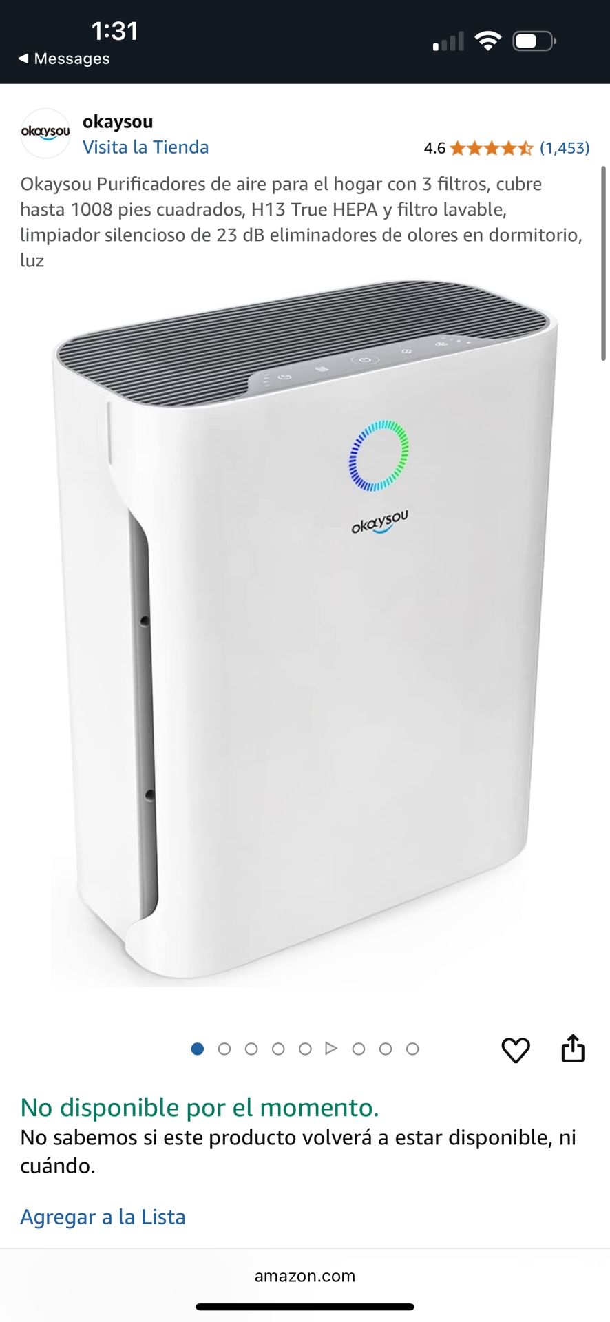 Okaysou Home Air Purifiers with 3 Filters, covers up to 1008 square feet, H13 True HEPA and washable filter, 23 dB silent cleaner odor eliminators in