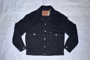 Levi's Denim Tears Type II Trucker Jacket Black Mens Medium Solid Jean Coat