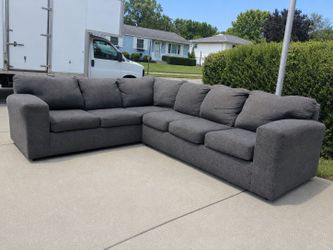 Modern Charcoal Sectional Clean An dReady For Pick Up