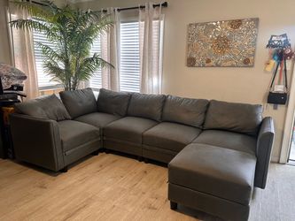 Faux Leather Modular Sofa with Storage