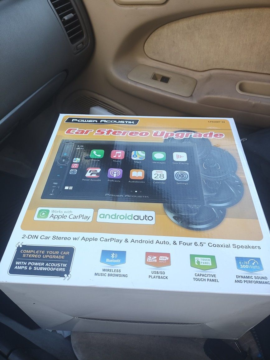 Car Stereo Upgrade Acoustic Package 1 Double Din Receiver And 1 Pair Of 6.5 Front And Back Speaker