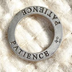 Antique silver “Patience” Affirmation Charm by Silver Enchantments .925