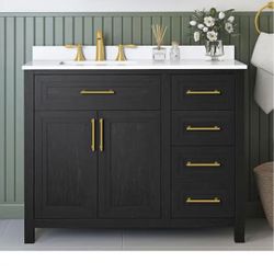 42" Bathroom Vanity With Engineered Stone Top