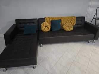 Wayfair Dark Brown Sleeper Sofa Fax Leather 