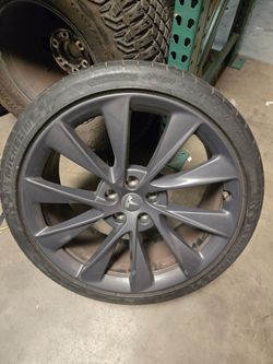 Rear 21" Tesla Model S Grey Wheel Rim OEM