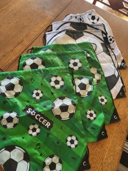 ⚽ Soccer-Themed Drawstring Backpack Bundle – Set of 6 ⚽