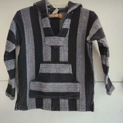 Vintage Traditional Black and Gray Child Hoodie with Stripes
Hippie Rug Heavyweight with Long Sleeves