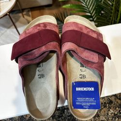 Birkenstock Kyoto Suede Maroon Nubuck Sandals EU 43 Mens 10 Maroon Red.  