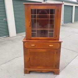 Vintage Rock Maple China Hutch