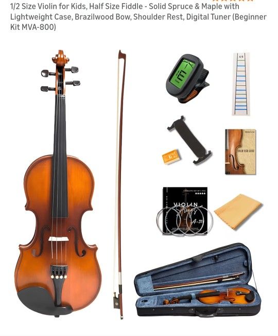1/2 Size VIOLIN FOR 6 To 10 Years Old.