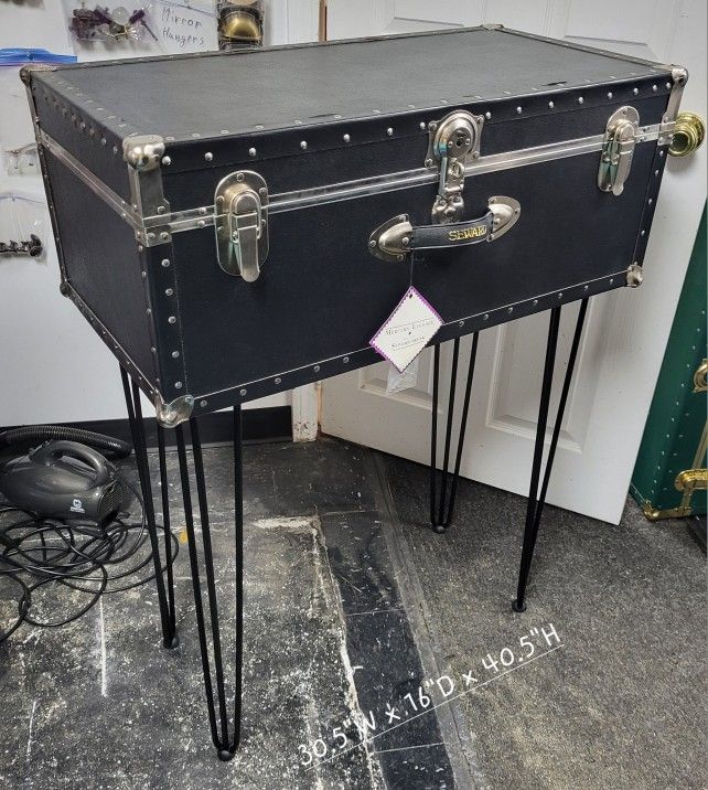 MCM Style Hairpin Metal Black Trunk Table/ MCM Hall Table / Black Custom Table